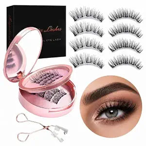 Magnetic Eyelashes with Applicator, No Glue or Eyeliner Needed Natural Look