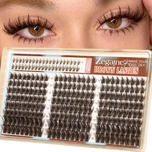 Brown Lash Clusters With Bottom Lashes Manga Dark Brown Eyelash Clusters