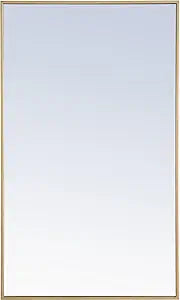 Elegant Decor Monet 40" x 24" Rectangle Metal Frame Mirror in Brass