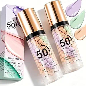 2PCS 3 In 1 Primer for Face Before Makeup,Sunscreen Isolation Cream, SPF 50