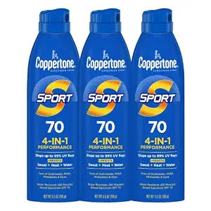 Coppertone SPORT Sunscreen Spray SPF 70, Multipack, 3 x 5.5 FL OZ