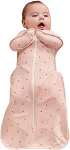 "Love to Dream Swaddle Up Bamboo, Arms Up Position, Soft and Luxurious 95% Viscose from Bamboo,5% Elastane Wearable Blanket 1.0 TOG - (20-24C) Ideal for Moderate Temps(Cherries Blush,Medium, 68.5kg)