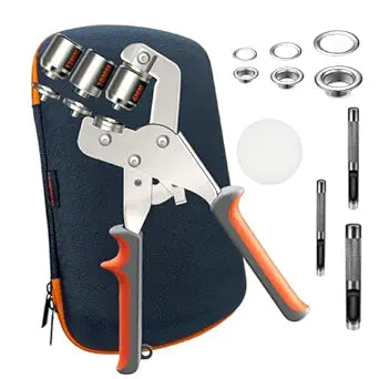 HAPDEN Heavy-Duty Grommet Kit (3/8, 1/4, and 1/2") Includes a Bag, 200 6 mm Grommets, 200 10 mm Grommets, and 200 12 mm Grommets. Eyelet and Grommet Tool kit for Tarps, Fabric, Leather, Banners