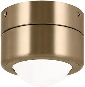 Kichler Tibbi 1-Light LED Flush Mount Light, Dimmable, with Satin Etched Cased Opal Glass in Champagne Bronze, for Small Spaces, Hallways, or Larger Areas (5.5" x 4.75"), 52600CPZ