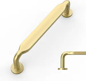 Amerdeco 10 Pack Brushed Gold Cabinet Pulls 3 Inch(76mm) Hole Centers Kitchen Cabinet Handles Solid Zinc Alloy Cabinet Hardware Drawer Pulls ZH0051