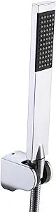 KES Brass Shower Head Hand-Held Shower Wand Handheld Shower Head with 1.5-Meter Long Hose Square Style Handheld Shower Holder for Bathroom Showering System Contemporary Polished Chrome, LP135-CH
