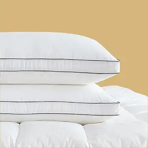Goose Down Pillows for Neck Pain - Perfect Balance of Softness and Support, Relief for Side and Back Sleepers, Gusseted Pillow, Hotel Down Pillows Queen/Standard Size Set of 2