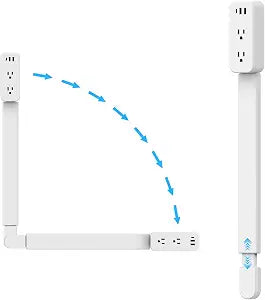 35 Inch Retractable Outlet Extender Stick, 360 Rotating Plug Extender