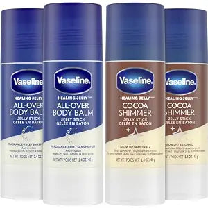 Vaseline Cocoa Shimmer Jelly Stick + Body Balm, 1.4 Oz Ea