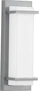 Progress Lighting Z-1080 LED Collection 1-Light White Acrylic Shade Modern Outdoor Small Wall Sconce Light Metallic Gray