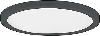 Maxim Lighting Chip - 5CCT 11" Flush Mount | Black Finish | White Pc Shade | Transitional Flush Mount | Ideal for Bedrooms, Hallways & Entryways | Dimmable Wet Rated | 57597WTBK