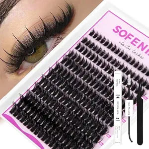 SOFENIDA 80D Lash Clusters with Spikes Wispy Lashes Clusters Kit 10-18mm