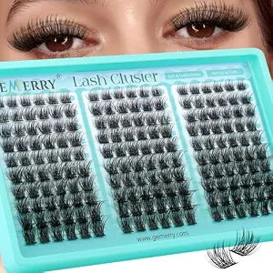 GEMERRY Lash Clusters 240PCS Natural D-Curly C9 8-16mm