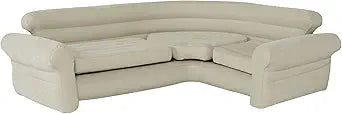 Intex Inflatable Corner Sofa, L-Shaped Couch with 880 lb. Weight Capacity, 2-in-1 Valve for Easy Indoor Setup, 101" x 80" x 30