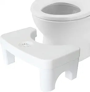 Squatting Toilet Stool, 7 Height Bathroom Non-Slip Toilet Footstool with Aromatherapy Box,Convenient and Compact Great for Easy Storage,White