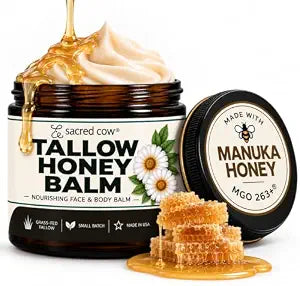 SACRED COW Beef Tallow Balm, Face & Body Moisturizer, Unscented, 2 oz
