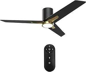 52 Inch Ceiling Fan with Lights, Modern 3-Blade DC Motor Fan with Remote Control, 3 Speeds, Dimmable LED, Reversible Motor, for Bedroom Living Room