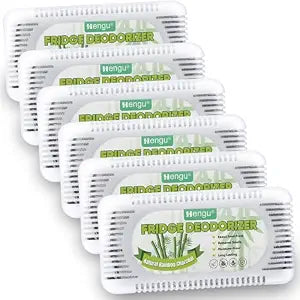 Hengu Fridge Deodorizer, (6 Pack) Fridge Smell Eliminator Natural Activated Charcoal Fridge Deodorizer Odor Eliminator Refrigerator Deodorizer, Bamboo Charcoal Bags for Freezer