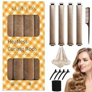 Overnight Heatless Hair Curler- 4 Piece Set- Jumbo Heatless Curls