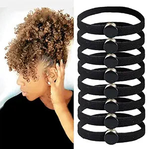 10PCS High Elasticity Snap Hair Ties for Thick Hair Natural Curly Hair and Braids| Connectable Hair Rope | No Slip Adjustsble hairband for Puff Ponytail (10 Count -Pack of 1)