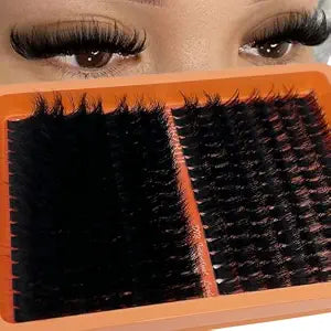 Fluffy Lash Clusters D Curl 200D Thick DIY Lash Extension at Home