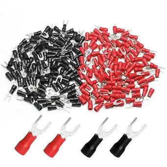 Litoexpe 200 Pcs 22-16 AWG Insulated Fork Spade Wire Connector