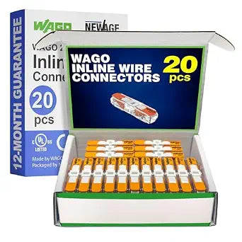 WAGO 20pc Inline Compact Splicing Wire Connectors - 2 Conductor, Series 221