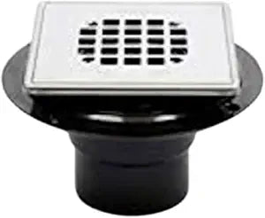 Oatey 42265 4.54 x 4.54 in. Square Low Profile Snap-in Strainer with Ring Drain Stainless Steel