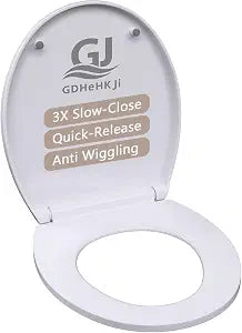 Slow Close Round Toilet Seat Plastic White