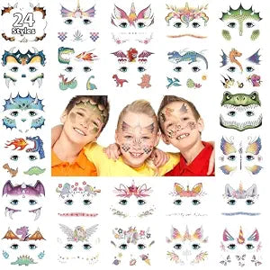 Partywind Face Temporary Tattoos for Kids
