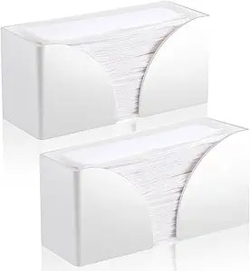 2PCS White Paper Towel Dispenser Countertop, AcrylicPaper Towel Holder for Bathroom Folded Paper Towel Dispenser Clear Trifold Paper Napkin Holder for Z-fold C-fold MultiFold Trifold - Home Kitchen
