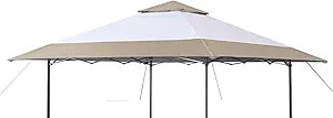 Canopy Replacement Top Cover Compatible with Eagle Peek 13 x 13 Instant Outdoor Canopy Frame for Outdoor, Patio, Event, Parties, Canopy Cover ONLY, Khaki
