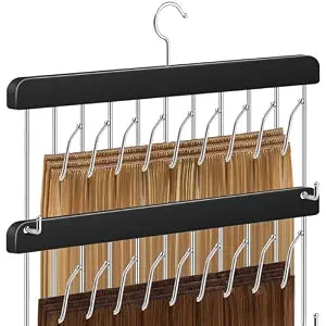 2 Pack Hair Extension Holder & Hanger – Braiding Rack Stackable Hair Extension Storage Rack for Styling, Rotatable Wig Organizer Stand for Wigs, Hairpieces, Clip/Tape Ins and Accessories