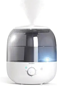 Homedics Ultrasonic Top Fill Humidifier, Cool Mist, 360┬░ Nozzle, Up to 25 Hour Runtime, for Large Room, Bedroom, Nursery, Plants