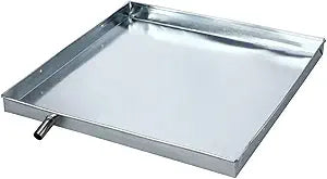 Housoutil Air Conditioner Drip Pan, Galvanized Iron AC Drip Tray, Square Window AC Drain Tray, Condensate Catch Basin, Metal Split Water Catcher for Leakage Protection Outdoor Indoor Unit -15.72 Inch