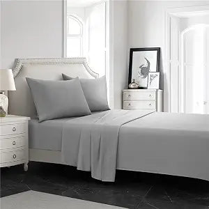 Homii Twin Size Grey Bed Sheets - Ultra Soft Microfiber, Fade Resistant, Luxury Hotel Comfort (U.S. Standard)