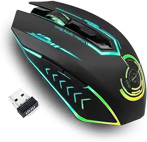 UHURU Wireless Gaming Mouse, Rechargeable 10000 DPI LED PC Mouse