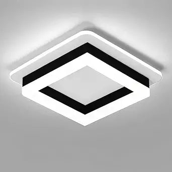 CANEOE Square Modern Led Ceiling Light Fixture, 32W Black Flush Mount Ceiling Light for Hallway 6000K Small Close to Ceiling Lamp for Hallway Bedroom, Kitchen, Closet, Entryway,9.5 Inch