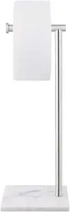KES Natural Marble Toilet Paper Holder Stand Bathroom Tissue Roll Holder Freestanding SUS304 Stainless Steel Brushed Finish, BPH285S1-2
