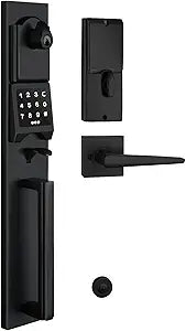 NEWBANG Right-Handed Matte Black Electronic Smart Handleset with Keypad Lock for Single Front DoorKeys Reserved,MDHST2016DB-E-RH