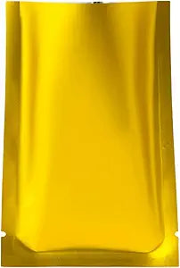 200 Pieces Gold Mylar Bags for Sample Shampoo Toiletries Travel Packets 4.72x7.09 inch Food Storage Bags Matte Foil Flat Heat Vacuum Seal Aluminum Pouch for Candy Coffee Packing