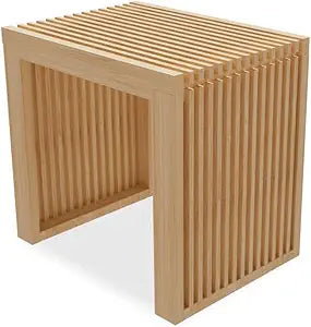 APRTAT Small Bamboo Dining Bench, 17inch Farmhouse Decor Indoor Kitchen Table Bench, Entryway Shoe Rack Bench, Outdoor Bench, Solid Bamboo Benches for Living Room, Hallway, Bedroom, Bathroom