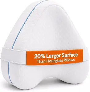 Contour Legacy Leg & Knee Foam Support Pillow for Side Sleepers Soothing Relief for Back, Hips, Knees, Joints, Nerves & Muscles - Includes Removable 18" Strap