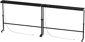Aduanbang Adjustable Height Narrow Console Table with 2 Power Outlets, 78.8" Long x 5.9" Wide, Slim Behind Sofa Table, Black  Ideal for Living Room, Entryway, or Hallway