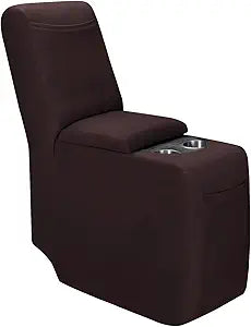 PureFit Recliner Console Cover for Reclining Couch Covers, Super Stretch Middle Console Slipcovers for Recliner Sofa Cover, Furniture Protector for Kids Pets with Pockets&Elastic Bottom, Chocolate