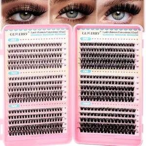 GEMERRY 565Pcs Lash Clusters D Curl 30D-100D 8-16mm