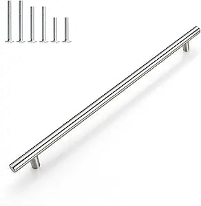 Gobrico 30 Pack 12-3/5 Inch (320mm) Hole Center Cabinet Pulls, Brushed Nickel Kitchen Cabinet Handles, T Bar Drawer Pulls, Satin Nickel Stainless Steel Cabinet Hardware