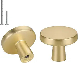 Haliwu 20 Pack Brushed Gold Cabinet Knobs Solid Drawer Knobs