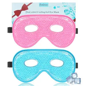 BeeVines Gel Eye Mask, XL Size Cooling Ice Masks for Puffy Eyes (2 Pack)