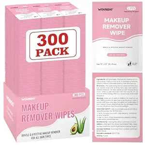 Makeup Remover Wipes 300 Count, Individually Wrapped & Hypoallergenic